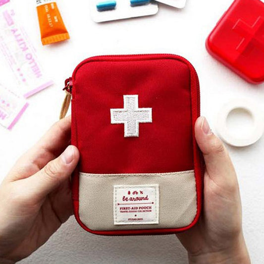 حقيبة طبية صغيرة محمولة لطيفة، مجموعة الإسعافات الأولية، أدوات الطوارئ الطبية، حقيبة تخزين حبوب الدواء المنزلية في الهواء الطلق 