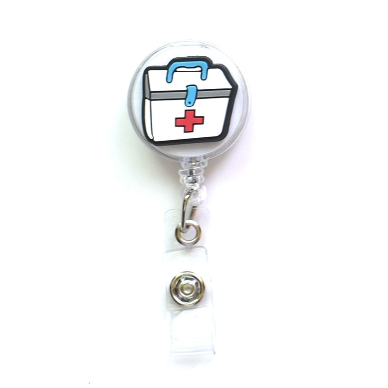 Retractable Badge Reel Medical Worker Work Card Clip Doctor Nurse