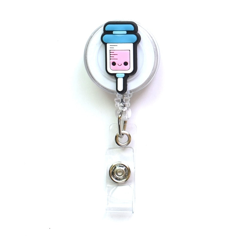Laumoi 80 Packs Retractable ID Badge Holder Badge Reel with Belt Clip and  Key Ring, Name ID Badge Clips Keychain for Office Worker Doctor Nurse