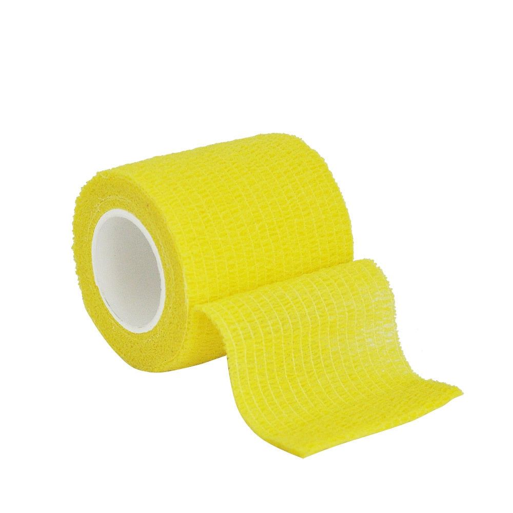 1Roll 2.5/5/10cm*4.5m Gauze Medical Bandage Self-adhesive Breathable Elastic Bandages for Sports Fixing Finger Wrist Leg