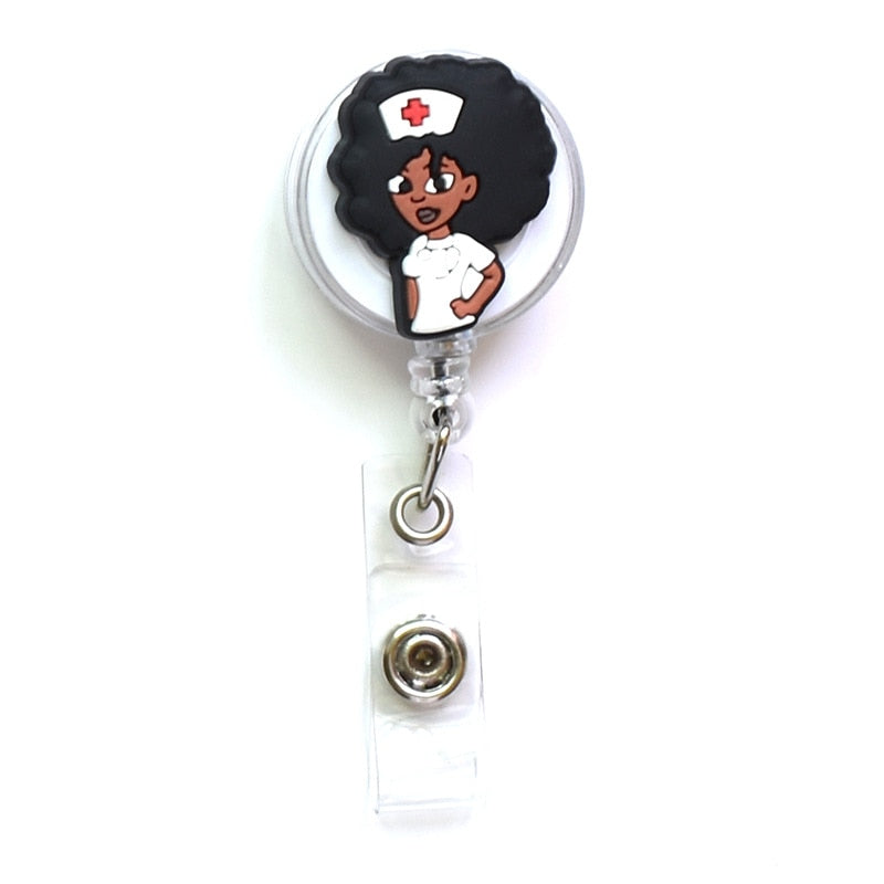  BTCOWZRV Retractable Badge Holders for Work Red Flower Badge  Clip for Nurse Badge Reel with Key Ring Id Card Holders Badge Holder Reel  for Office Doctor : Office Products