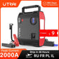 UTRAI 4 In 1 2000A Jump Starter Power Bank 16000mAh 150PSI Air Compressor Tire Pump Portable Charger Car Booster Starting Device
